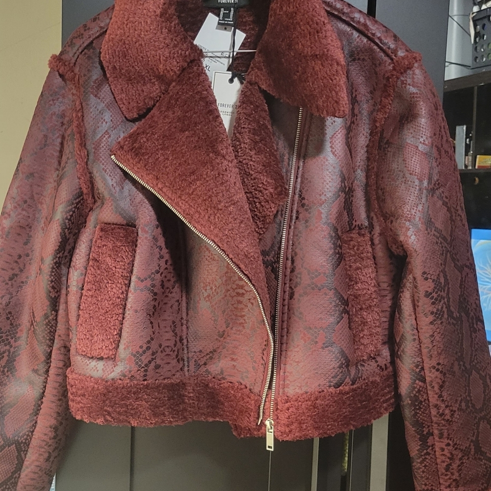 Forever 21 premium label sheepskin like motorjacket